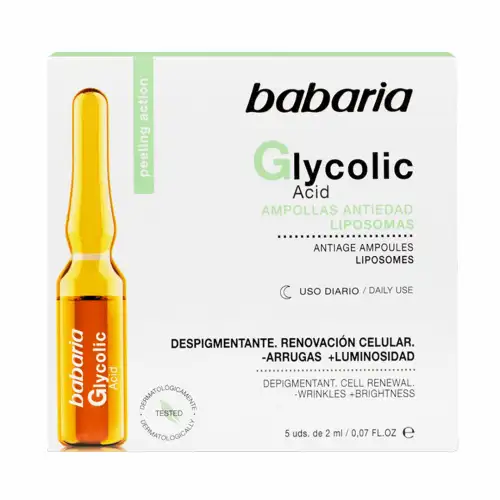 babaria-medium ویال ضد جوش و لایه بردار اسپانیایی باباریا Babaria glycolic acid حاوی گلیکولیک اسید بسته 5 عددی - Image 1