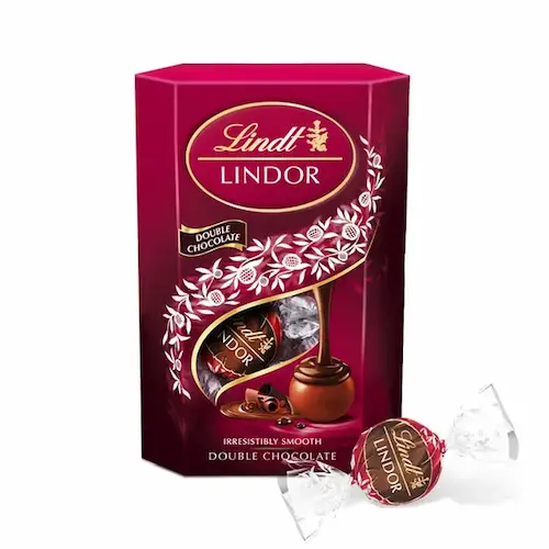 lindt-lindor-double-chocolate.jpg ترافل هدیه ایتالیایی لینت لیندور Lindt Lindor با طعم شکلاتی 200 گرم - Image 1