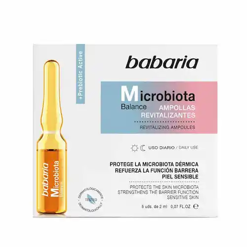 آمپول-آبرسان-و-مغذی-پوست ویال احیا کننده پوست حساس صورت اسپانیایی باباریا Babaria Microbiota مناسب پوست حساس بسته 5 عددی - Image 1