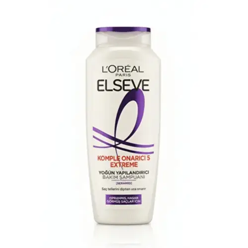 photo25549647117 copy شامپو ترمیم کننده فرانسوی لورآل LOREAL Elseve Komple Onarici5 مناسب موهای آسیب دیده 300 میل - Image 1