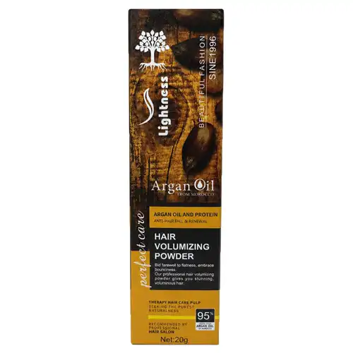 Untitled-3 (1) پودر حجمدهنده مو لایتنس Lightness Argan Oil Hair Volumizing Powder حاوی پروتئین و روغن ارگان 20 گرم - Image 1