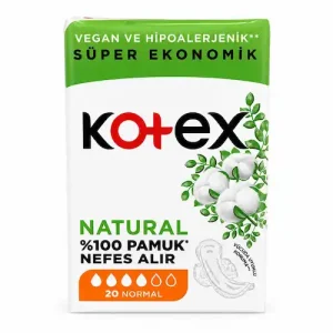 نوار بهداشتی کوتکس Kotex Natural سایز متوسط بسته 20 عددی