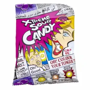 آبنبات ترش پالازی PALAZI Xtreme Sour Candy با طعم انگور 18 گرم
