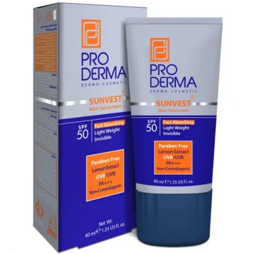 4589428 کرم ضد آفتاب آقایان پرودرما PRODERMA Sunvest SPF50 انواع پوست 40 میل - Image 1
