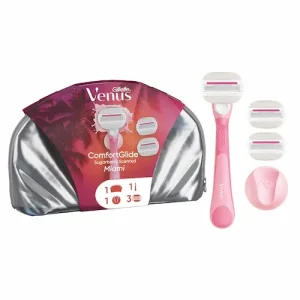 خودتراش 5 تیغه زنانه ژیلت ونوس Gillette Venus با رایحه توت فرنگی - ۳ عدد شارژ مجدد + قلاب دوش + کیف