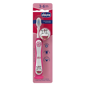 مسواک کودک چیکو Chicco Milk Teeth مناسب 3 تا 6 سال (صورتی)