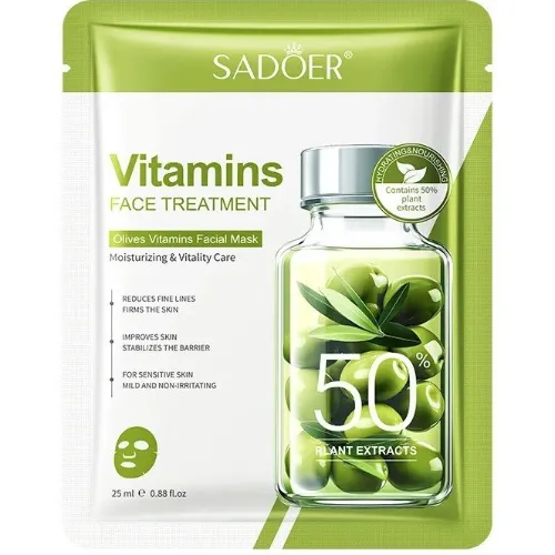 BX_YwHfiqe_B7hxS ماسک ورقه ای زیتون سادور SADOER حاوی آنتی اکسیدان 25 گرم - Image 1