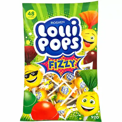 Untitled-425 آبنبات چوبی روشن لالی پاپس Roshen Lolli Pops با طعم میکس کوکتل میوهای 920 گرم - Image 1