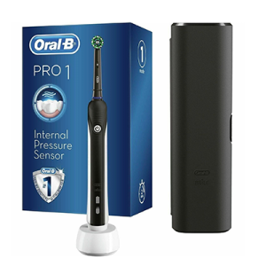 مسواک برقی اورال بی Oral-B Pro 1 Black Edition رنگ مشکی با کیف مسافرتی