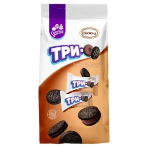بیسکوئیت شکلاتی آکوند Akkond ТРИО با مغز براونی شکلاتی 460 گرم