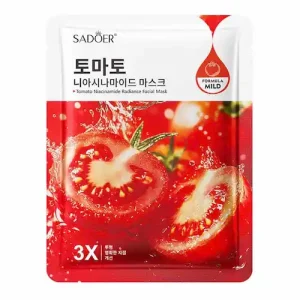 ماسک ورقه‌ای صورت سادور SADOER حاوی عصاره گوجه فرنگی روشن‌کننده 25 گرم