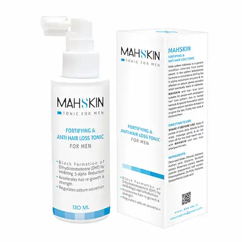 003de58ece301cc3c775da4ec7c577d8a82d0327_1635666712 تونیک مو مه اسکین MAHSKIN تقویتکننده و ضدریزش - مناسب آقایان 130 میل - Image 1