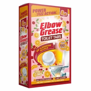 قرص‌های شوینده سرویس بهداشتی البو گریس Elbow Grease با رایحه کرنبری و پرتقال - بسته 8 عددی 30 گرم