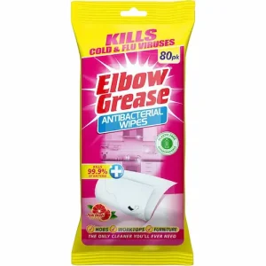دستمال‌ تمیزکننده آنتی‌باکتریال البو گریس Elbow Grease بسته 80 عددی